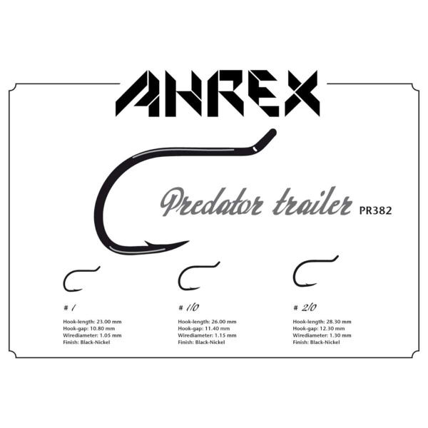 Ahrex Pr382 Trailer Hook, Barbed Pr #1 Fly Tying Hooks